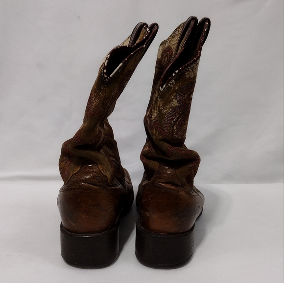 Ariat Shada Cowboy Boots Mens 8 Brown Boho Retro 90s Western - Picture 3 of 12